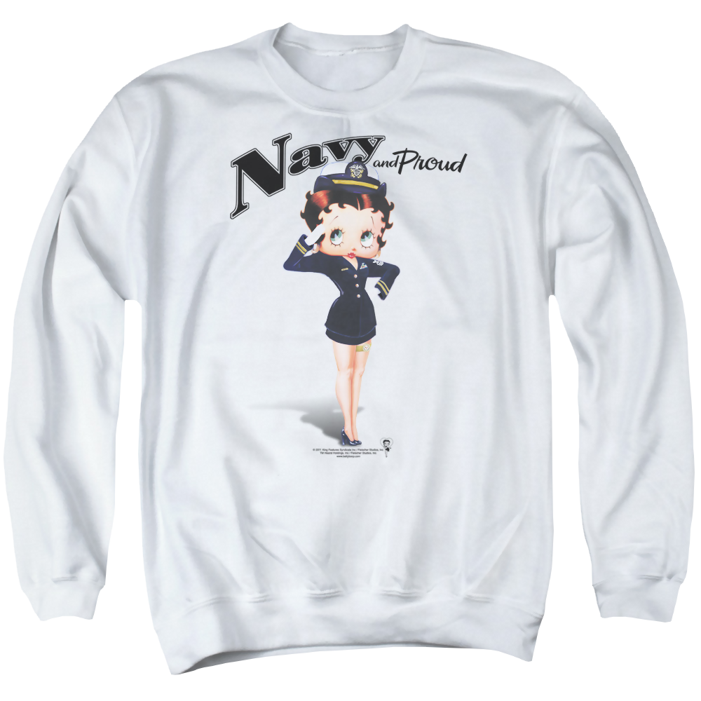 Betty Boop Navy Boop - Men's Crewneck Sweatshirt Men's Crewneck Sweatshirt Betty Boop   