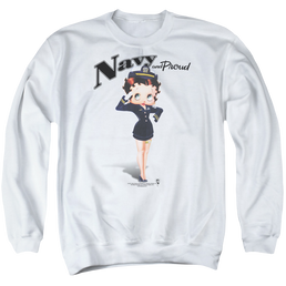 Betty Boop Navy Boop - Men's Crewneck Sweatshirt Men's Crewneck Sweatshirt Betty Boop   