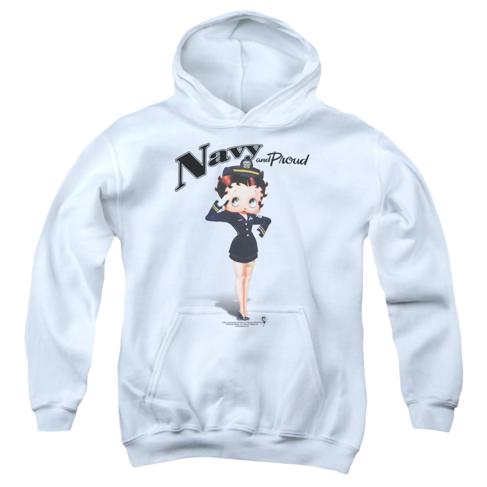 Betty Boop Navy Boop - Youth Hoodie Youth Hoodie (Ages 8-12) Betty Boop   
