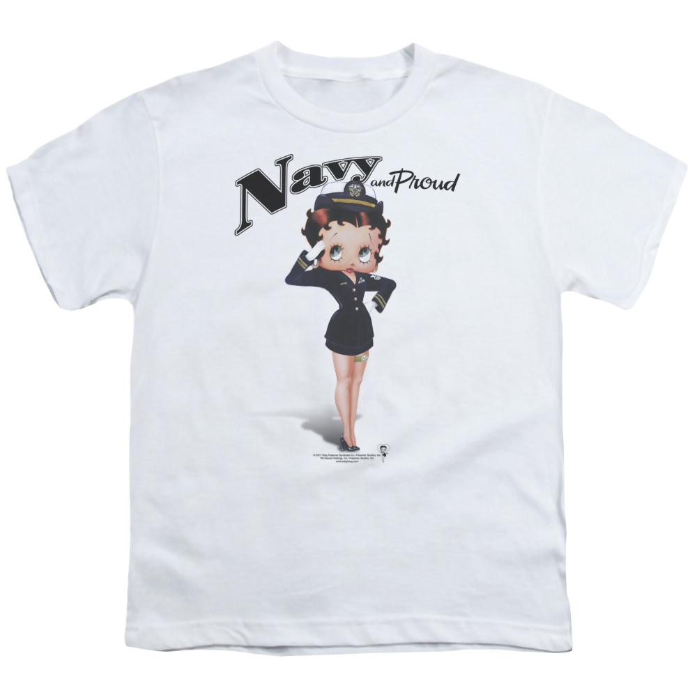 Betty Boop Navy Boop - Youth T-Shirt Youth T-Shirt (Ages 8-12) Betty Boop   