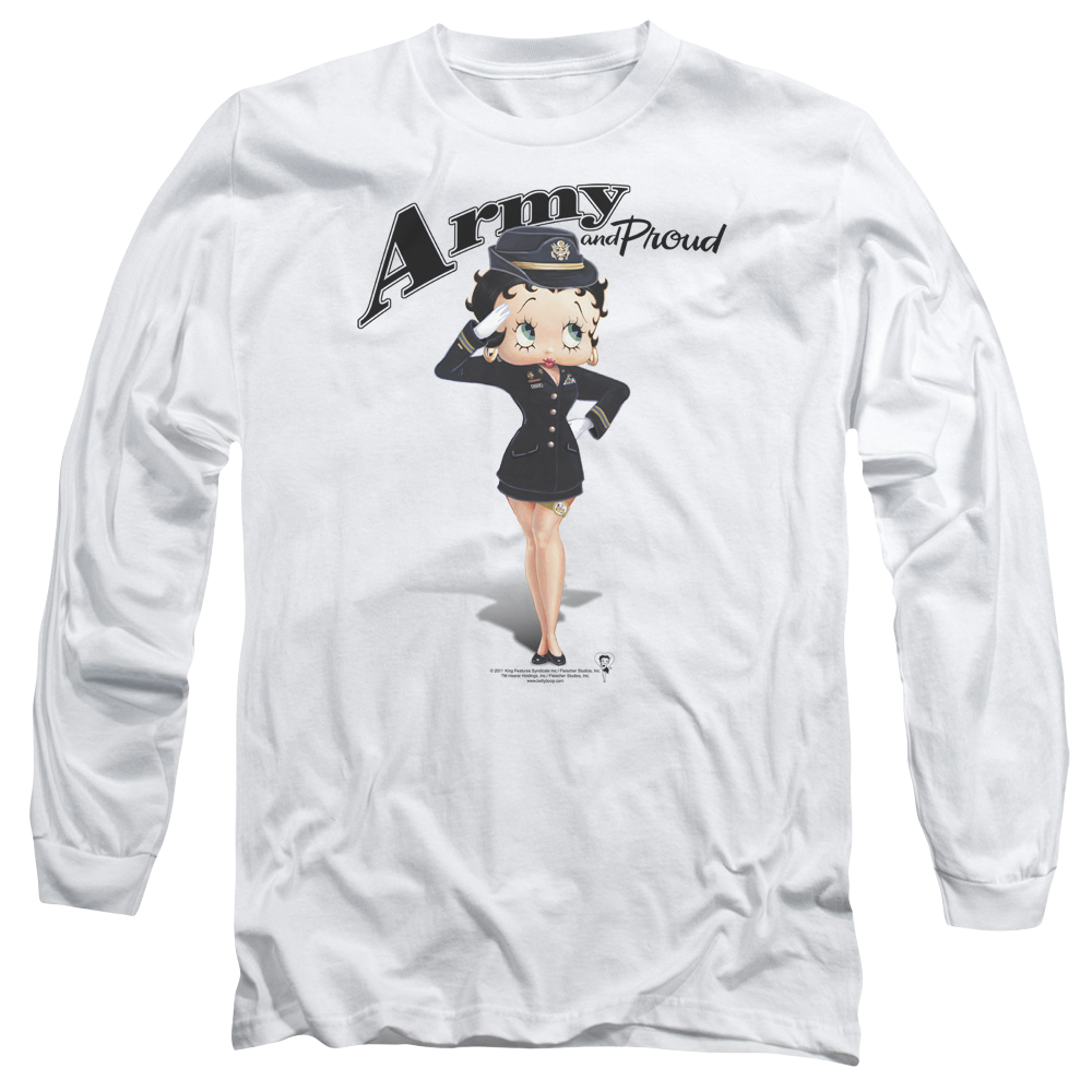 Betty Boop Army Boop - Men's Long Sleeve T-Shirt Men's Long Sleeve T-Shirt Betty Boop   
