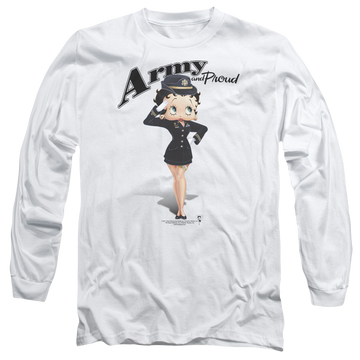 Betty Boop Army Boop - Men's Long Sleeve T-Shirt Men's Long Sleeve T-Shirt Betty Boop   