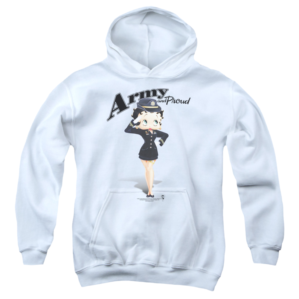 Betty Boop Army Boop - Youth Hoodie Youth Hoodie (Ages 8-12) Betty Boop   