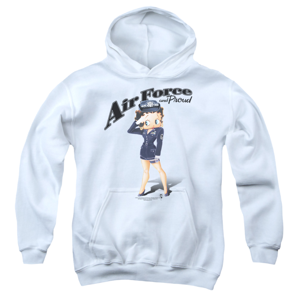 Betty Boop Air Force Boop - Youth Hoodie Youth Hoodie (Ages 8-12) Betty Boop   