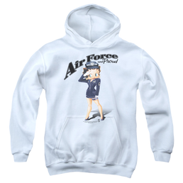 Betty Boop Air Force Boop - Youth Hoodie Youth Hoodie (Ages 8-12) Betty Boop   