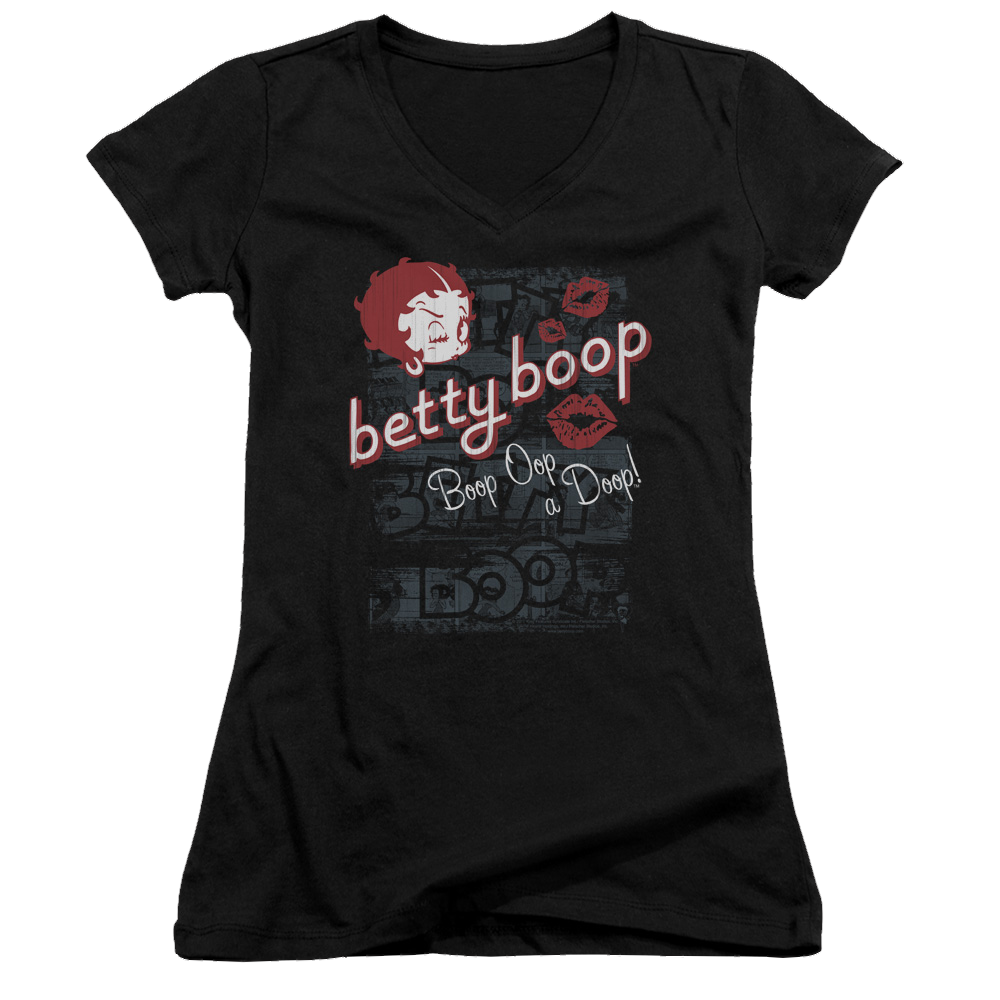 Betty Boop Boop Oop - Juniors V-Neck T-Shirt Juniors V-Neck T-Shirt Betty Boop   