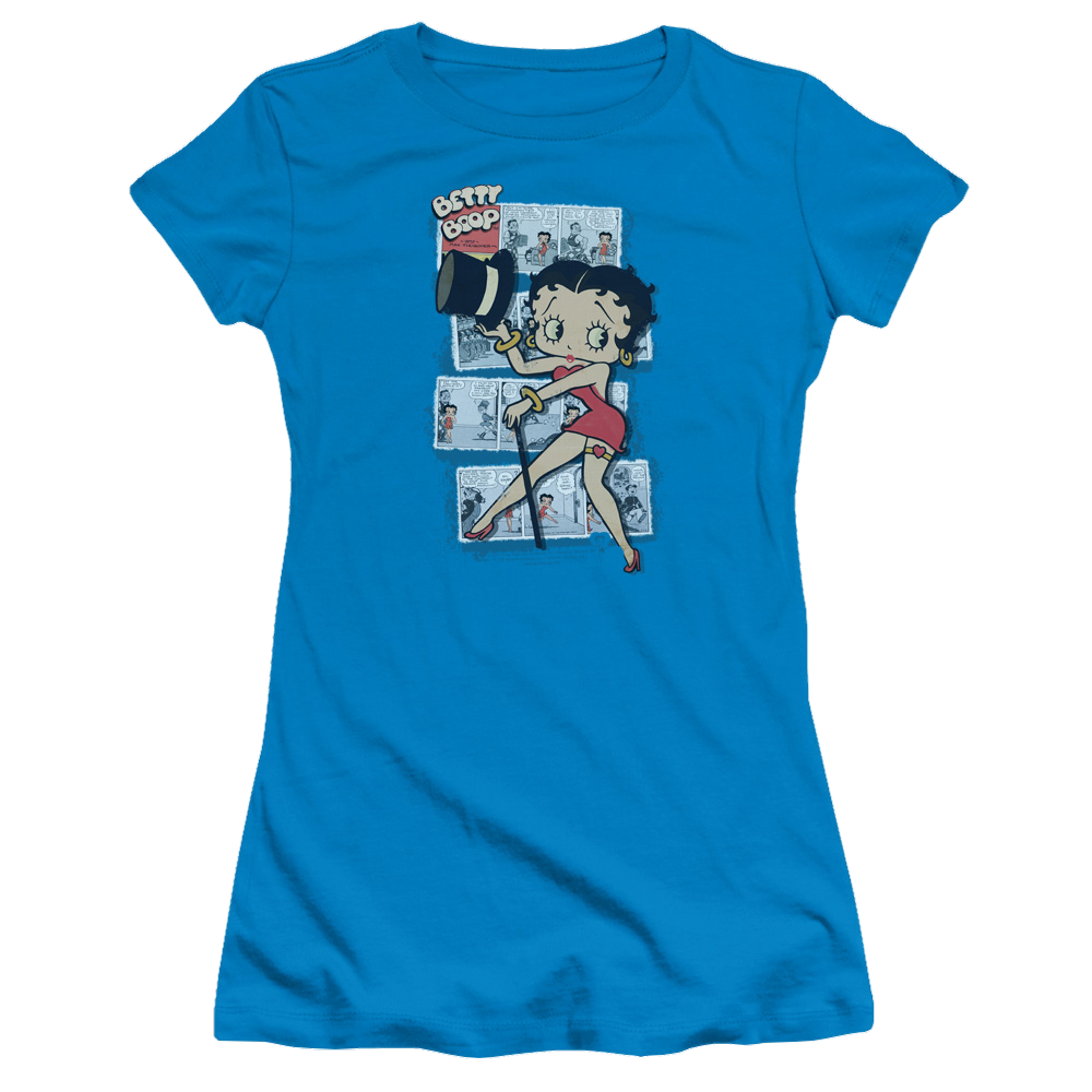 Betty Boop Comic Strip - Juniors T-Shirt Juniors T-Shirt Betty Boop   