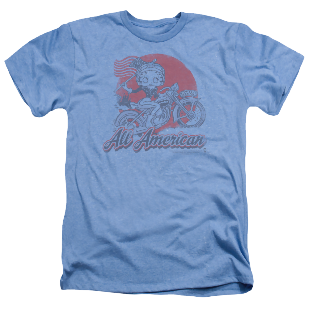 Betty Boop All American Biker - Men's Heather T-Shirt Men's Heather T-Shirt Betty Boop   