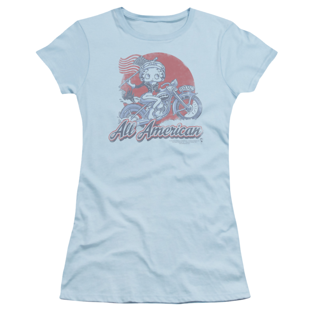 Betty Boop All American Biker - Juniors T-Shirt Juniors T-Shirt Betty Boop   