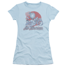 Betty Boop All American Biker - Juniors T-Shirt Juniors T-Shirt Betty Boop   