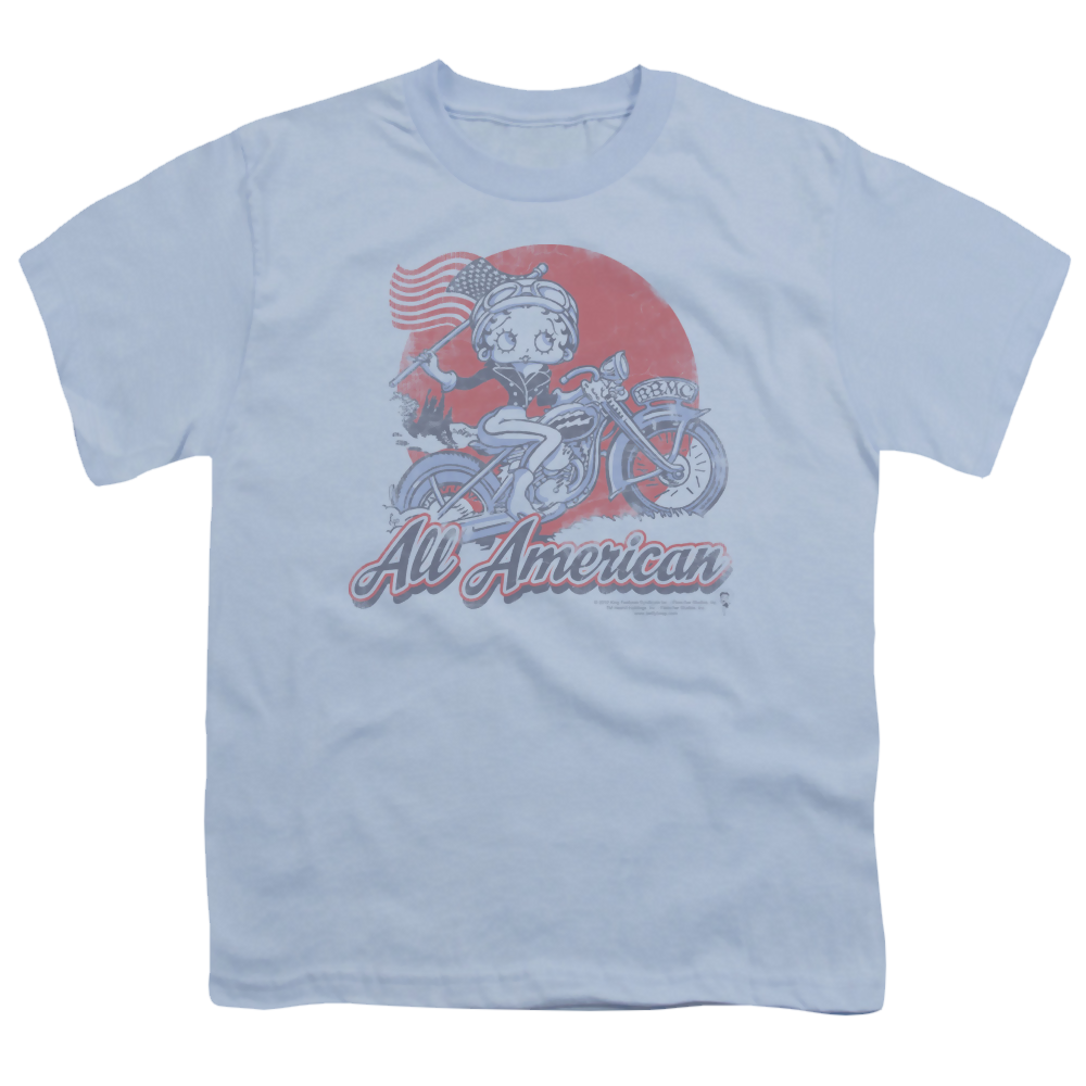 Betty Boop All American Biker - Youth T-Shirt Youth T-Shirt (Ages 8-12) Betty Boop   