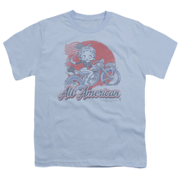 Betty Boop All American Biker - Youth T-Shirt Youth T-Shirt (Ages 8-12) Betty Boop   