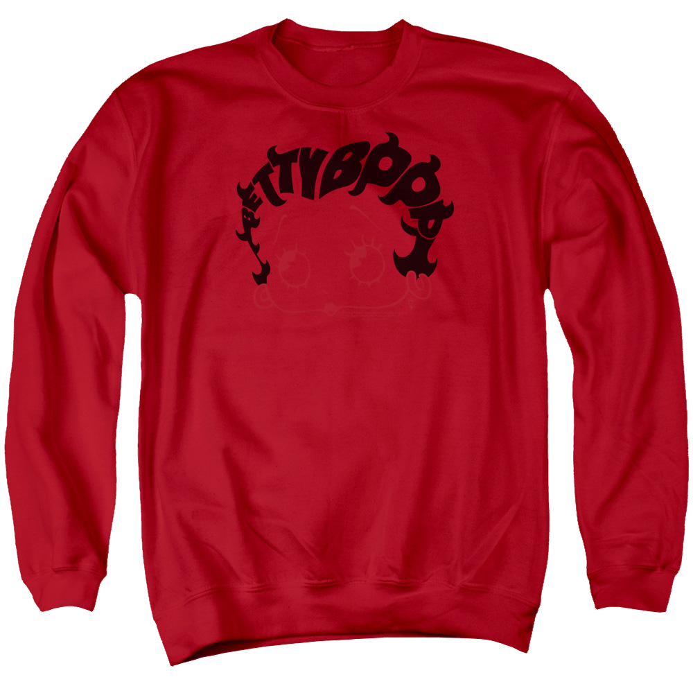 Betty Boop Word Hair - Men's Crewneck Sweatshirt Men's Crewneck Sweatshirt Betty Boop   
