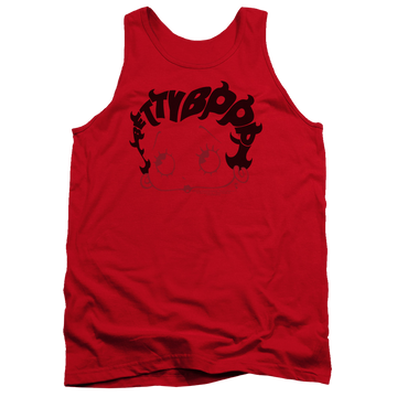 Red men's tank with Betty Boop Word Hair graphic