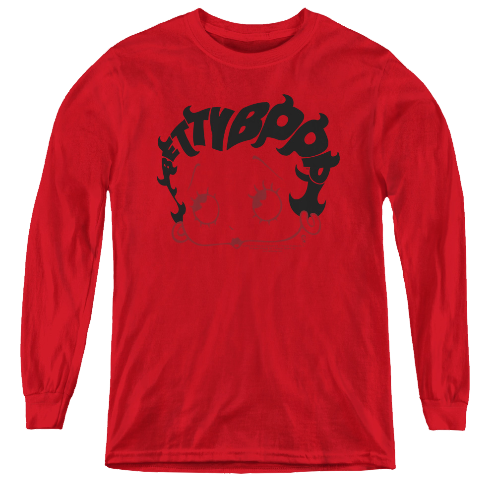 Betty Boop Word Hair - Youth Long Sleeve T-Shirt Youth Long Sleeve T-Shirt Betty Boop   