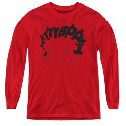 Betty Boop Word Hair - Youth Long Sleeve T-Shirt Youth Long Sleeve T-Shirt Betty Boop   