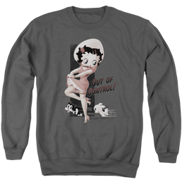 Betty Boop Out Of Control - Men's Crewneck Sweatshirt Men's Crewneck Sweatshirt Betty Boop   