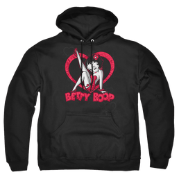 Betty Boop Scrolling Hearts - Pullover Hoodie Pullover Hoodie Betty Boop   