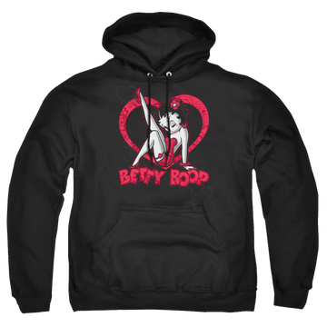 Betty Boop Scrolling Hearts - Pullover Hoodie Pullover Hoodie Betty Boop   