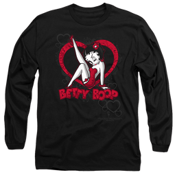 Betty Boop Scrolling Hearts - Men's Long Sleeve T-Shirt Men's Long Sleeve T-Shirt Betty Boop   