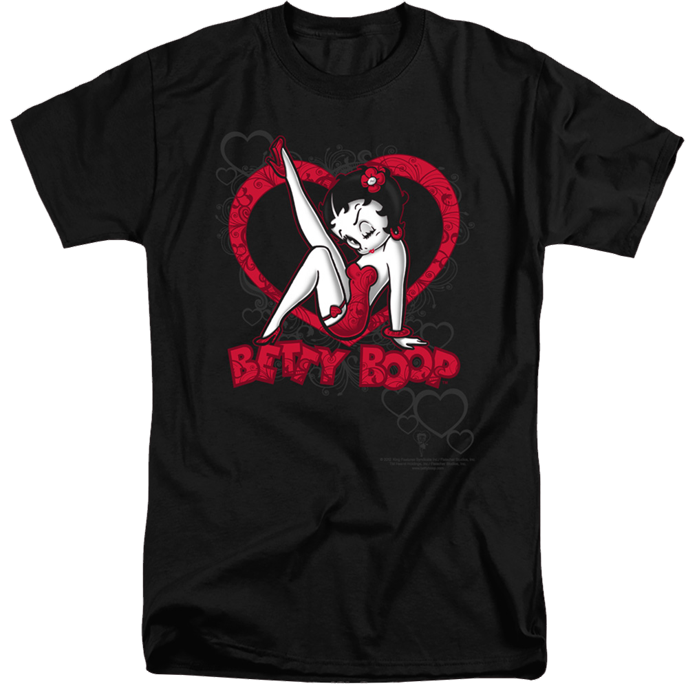 Betty Boop Scrolling Hearts - Men's Tall Fit T-Shirt Men's Tall Fit T-Shirt Betty Boop   