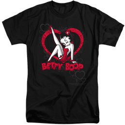 Betty Boop Scrolling Hearts - Men's Tall Fit T-Shirt Men's Tall Fit T-Shirt Betty Boop   