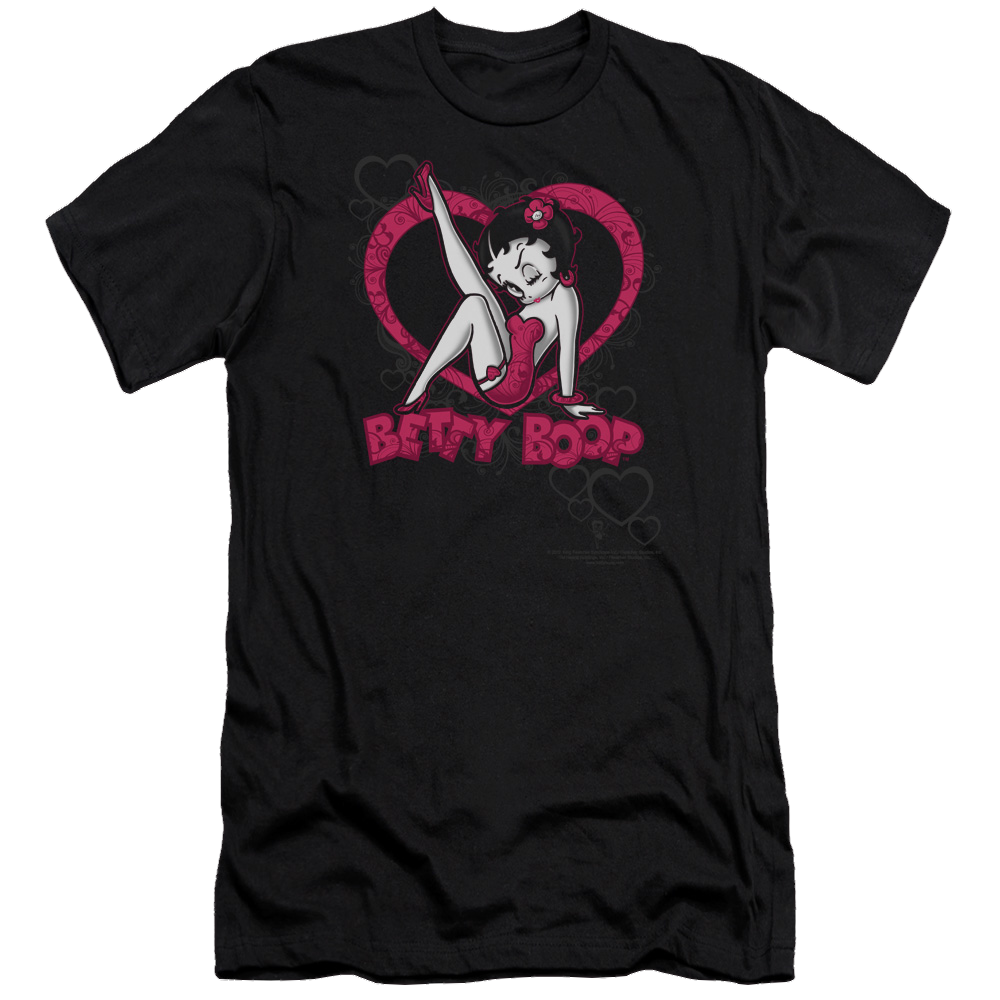 Betty Boop Scrolling Hearts - Men's Premium Slim Fit T-Shirt Men's Premium Slim Fit T-Shirt Betty Boop   