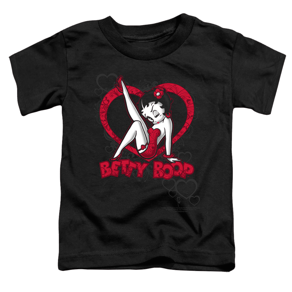 Betty Boop Scrolling Hearts - Toddler T-Shirt Toddler T-Shirt Betty Boop   