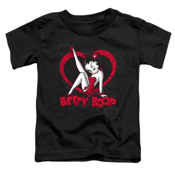 Betty Boop Scrolling Hearts - Toddler T-Shirt Toddler T-Shirt Betty Boop   