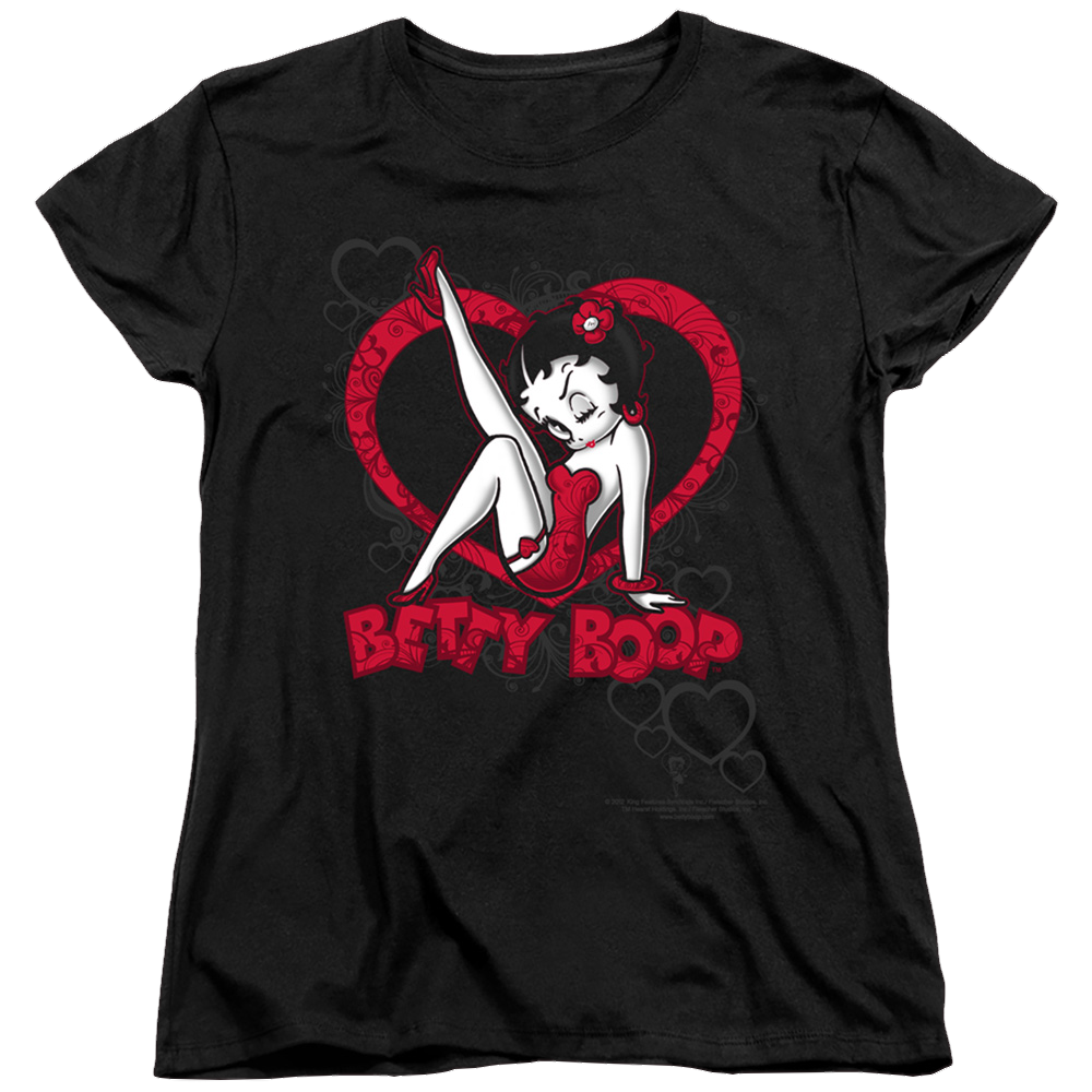 Betty Boop Scrolling Hearts - Women's T-Shirt Women's T-Shirt Betty Boop   