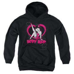 Betty Boop Scrolling Hearts - Youth Hoodie Youth Hoodie (Ages 8-12) Betty Boop   