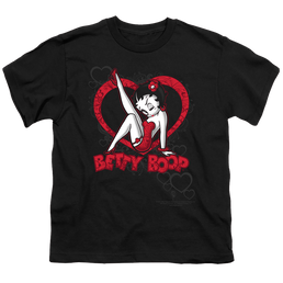 Betty Boop Scrolling Hearts - Youth T-Shirt Youth T-Shirt (Ages 8-12) Betty Boop   