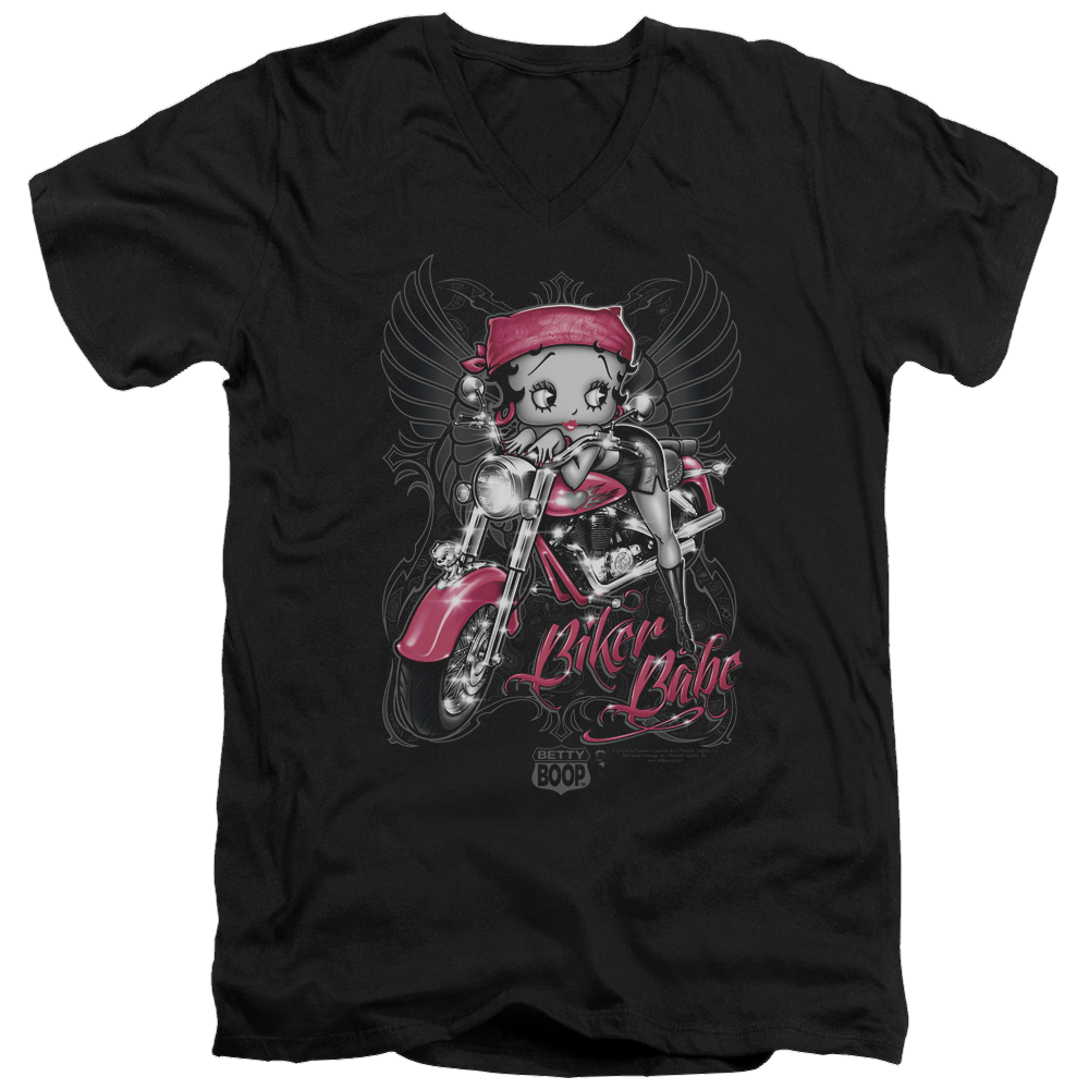 Betty Boop Biker Babe - Men's V-Neck T-Shirt Men's V-Neck T-Shirt Betty Boop   