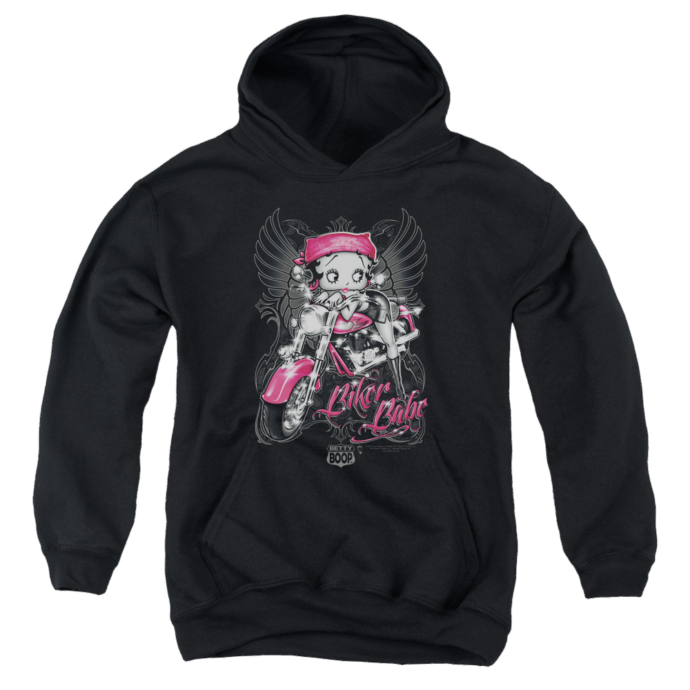 Betty Boop Biker Babe - Youth Hoodie Youth Hoodie (Ages 8-12) Betty Boop   