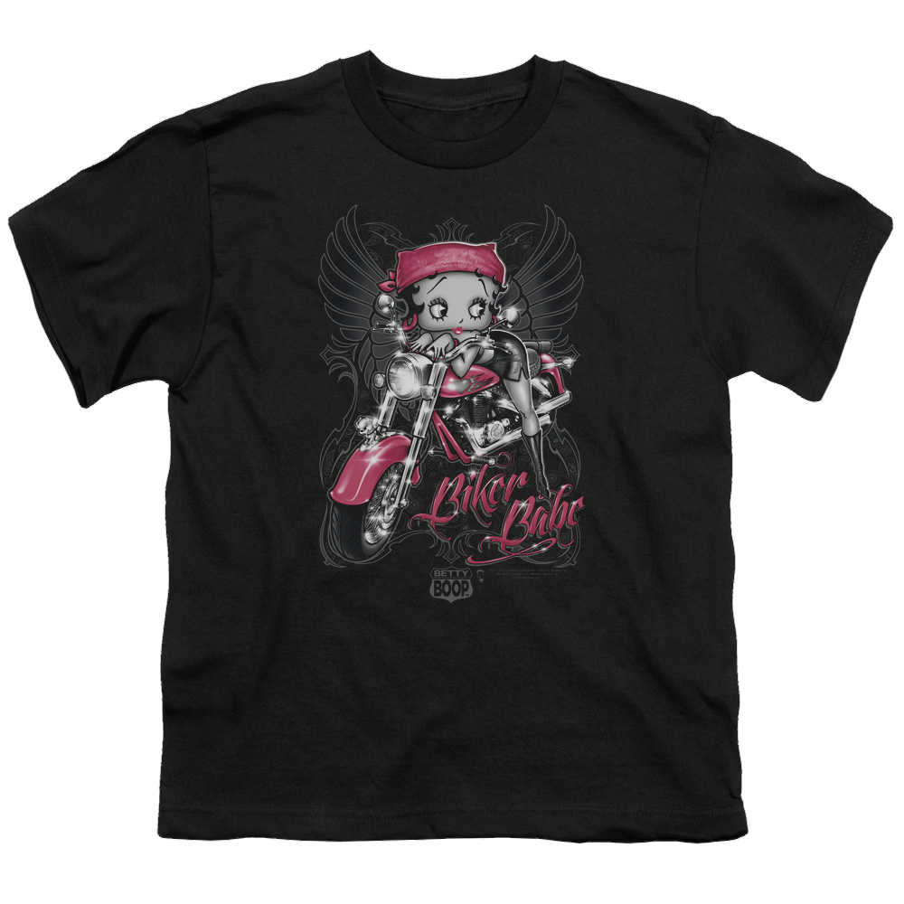 Betty Boop Biker Babe - Youth T-Shirt Youth T-Shirt (Ages 8-12) Betty Boop   