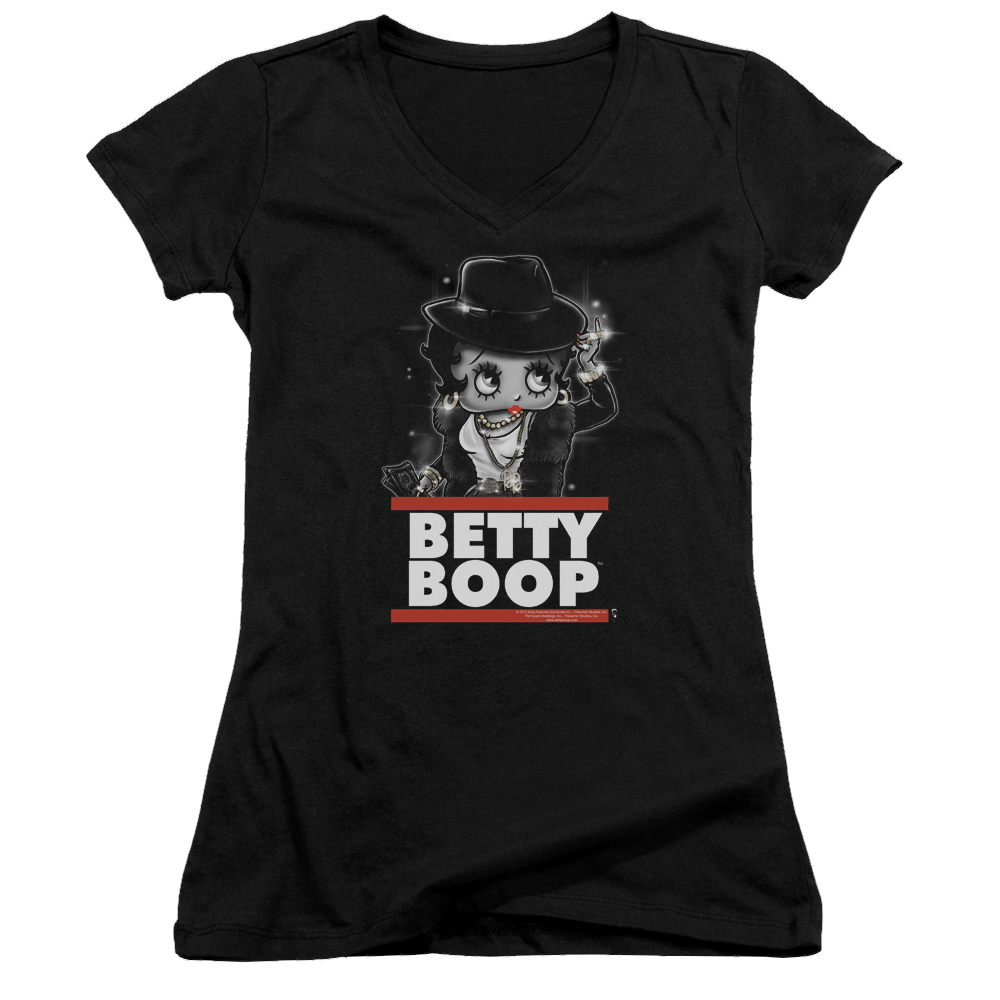 Betty Boop Bling Bling Boop - Juniors V-Neck T-Shirt Juniors V-Neck T-Shirt Betty Boop   