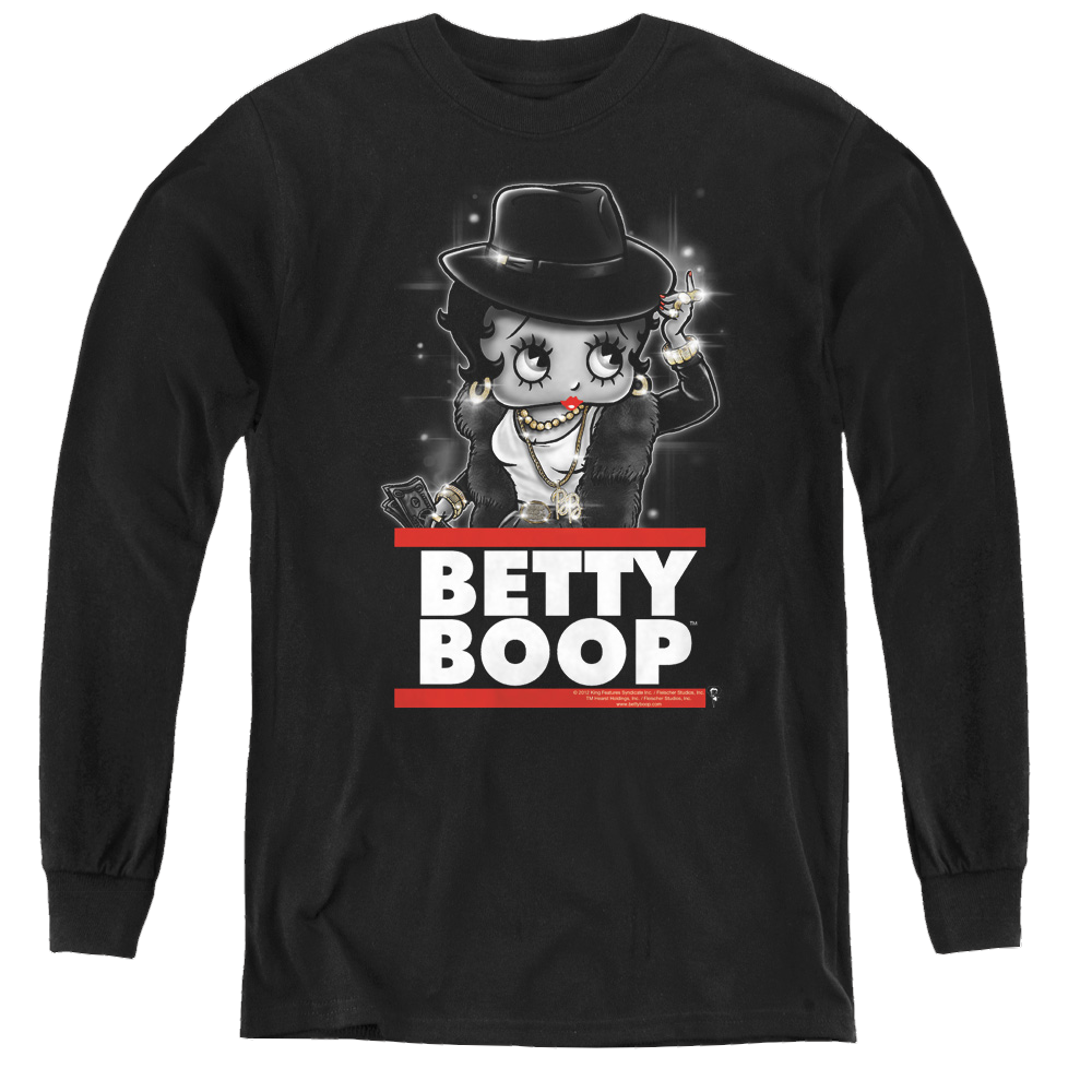 Betty Boop Bling Bling Boop - Youth Long Sleeve T-Shirt Youth Long Sleeve T-Shirt Betty Boop   