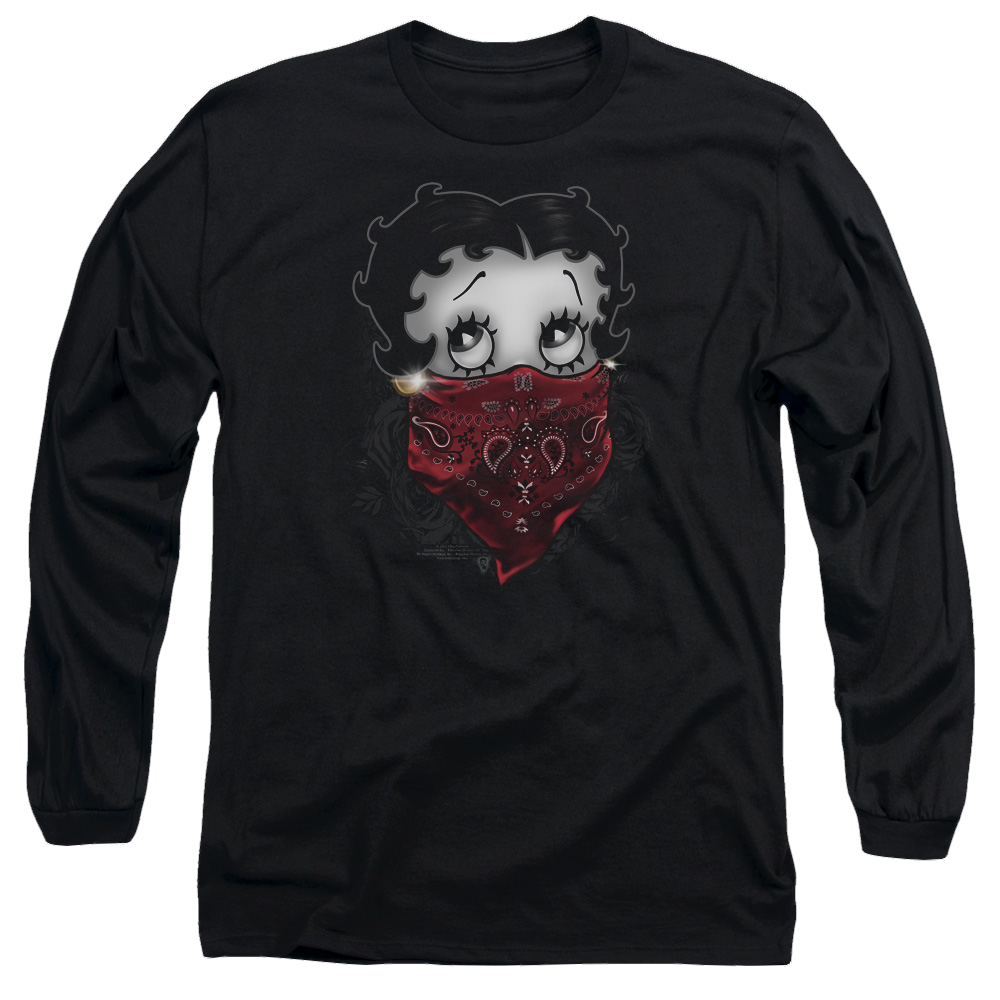 Betty Boop Bandana & Roses - Men's Long Sleeve T-Shirt Men's Long Sleeve T-Shirt Betty Boop   