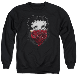 Betty Boop Bandana & Roses - Men's Crewneck Sweatshirt Men's Crewneck Sweatshirt Betty Boop   