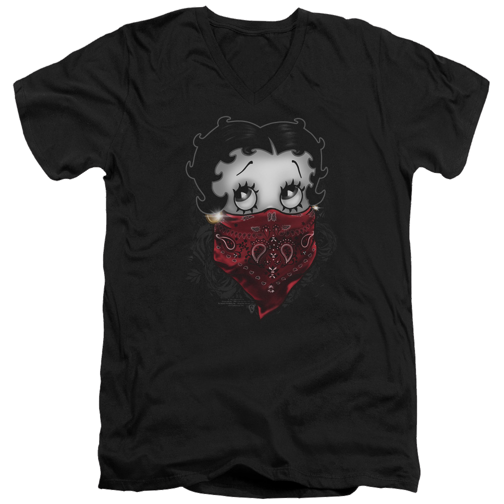 Betty Boop Bandana & Roses - Men's V-Neck T-Shirt Men's V-Neck T-Shirt Betty Boop   