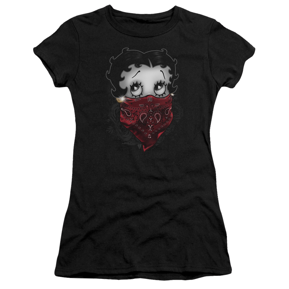Betty Boop Bandana & Roses - Juniors T-Shirt Juniors T-Shirt Betty Boop   