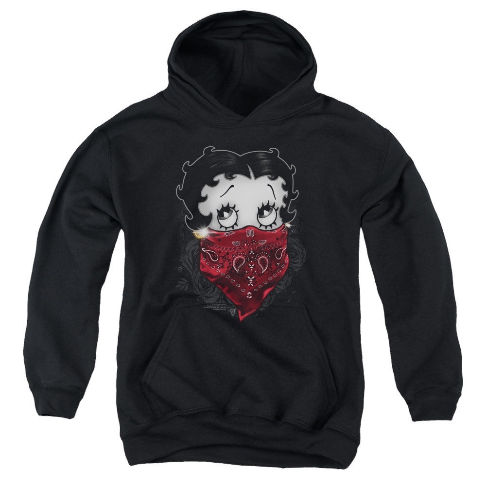 Betty Boop Bandana & Roses - Youth Hoodie Youth Hoodie (Ages 8-12) Betty Boop   