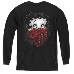 Betty Boop Bandana & Roses - Youth Long Sleeve T-Shirt Youth Long Sleeve T-Shirt Betty Boop   