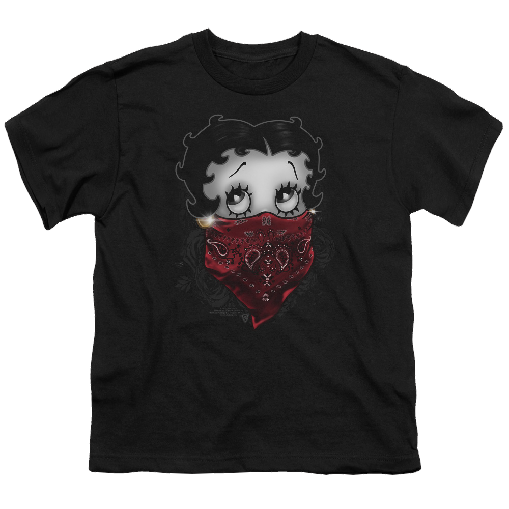 Betty Boop Bandana & Roses - Youth T-Shirt Youth T-Shirt (Ages 8-12) Betty Boop   
