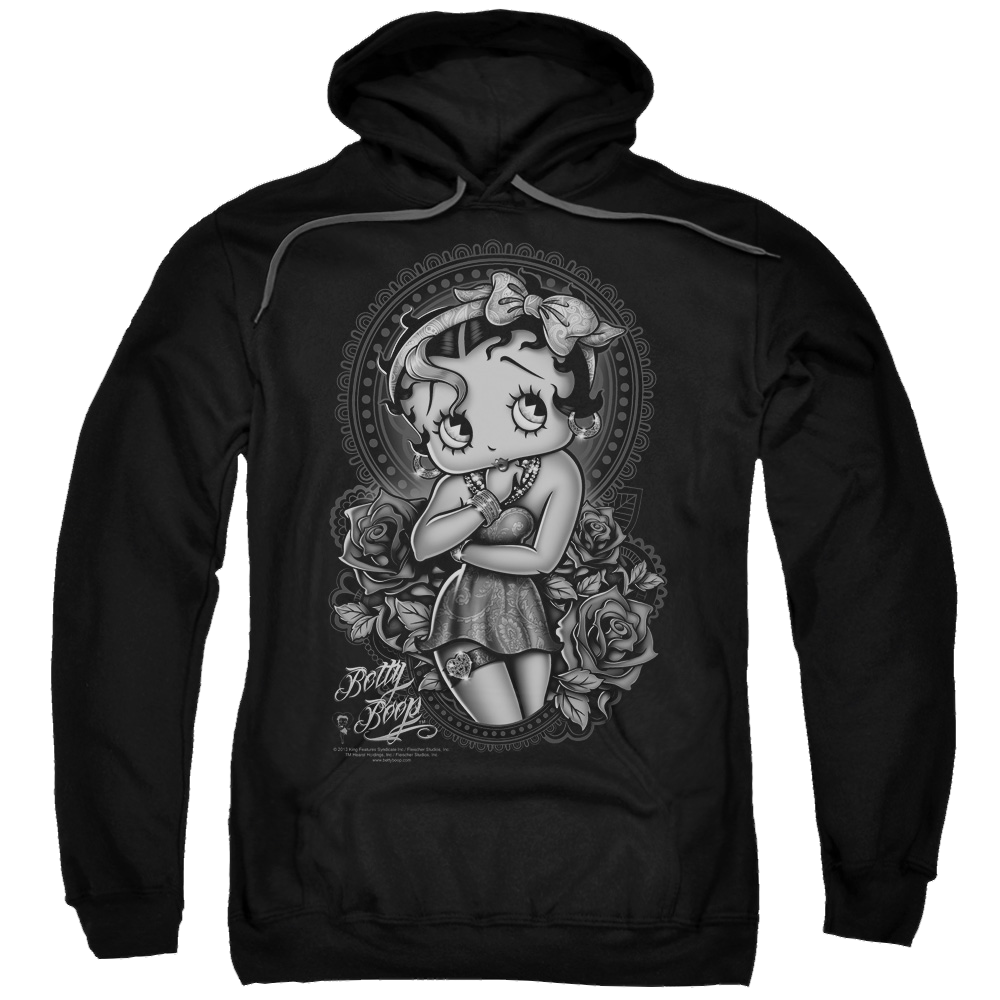 Betty Boop Fashion Roses - Pullover Hoodie Pullover Hoodie Betty Boop   