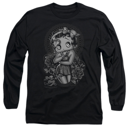 Betty Boop Fashion Roses - Men's Long Sleeve T-Shirt Men's Long Sleeve T-Shirt Betty Boop   