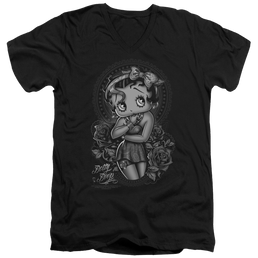 Betty Boop Fashion Roses - Men's V-Neck T-Shirt Men's V-Neck T-Shirt Betty Boop   