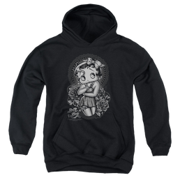 Betty Boop Fashion Roses - Youth Hoodie Youth Hoodie (Ages 8-12) Betty Boop   