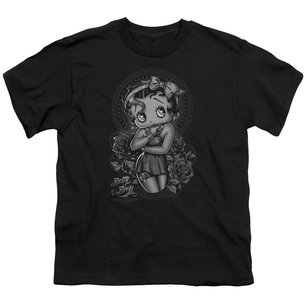 Betty Boop Fashion Roses - Youth T-Shirt Youth T-Shirt (Ages 8-12) Betty Boop   