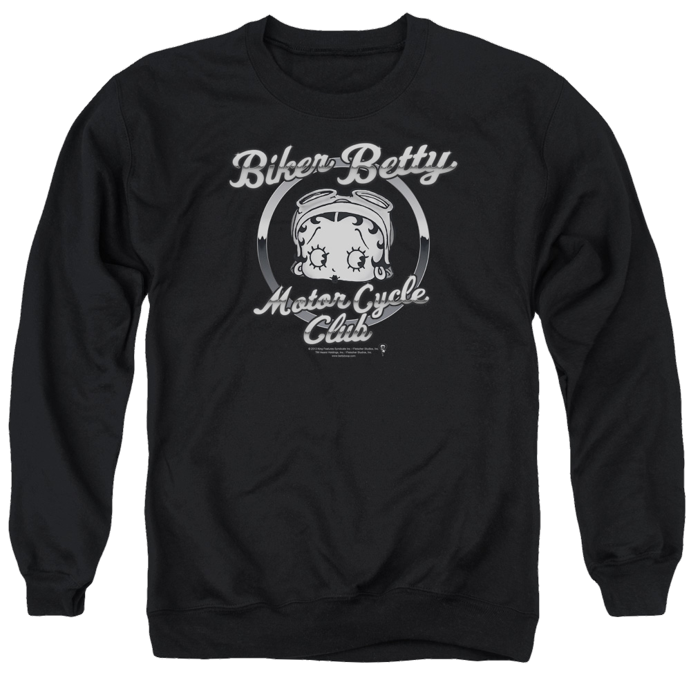 Betty Boop Chromed Logo - Men's Crewneck Sweatshirt Men's Crewneck Sweatshirt Betty Boop   